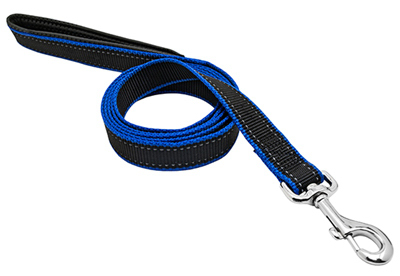 Pet Expert PE224305 Dog Leash, 6 ft L, 3/4 in W, Nylon Line, Black/Blue