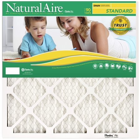 NaturalAire 84858.01203 Pleated Air Filter, 25 x 20 x 1, 8 MERV, Clay Frame
