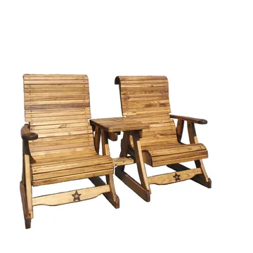 1021 Conversation Bench, 2 Seating, Wood Seat
