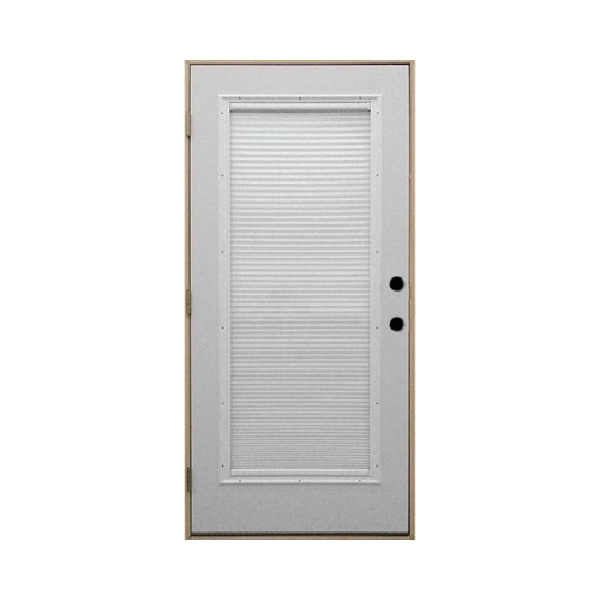 36 in x 80 in, Fullview, Mini Blind, Steel, Primed, Exterior Prehung Door, Right Hand, Yellow Zinc Hinges, TDI