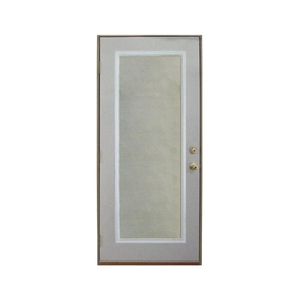 36 in x 80 in, Fullview, 1 Lite, Steel, Primed, Exterior Prehung Door, Right Hand, Yellow Zinc Hinges, TDI