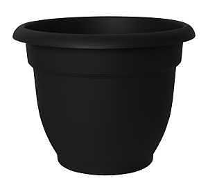 20-56916 Planter, 13-3/4 in H, 17-3/4 in W, Plastic, Black