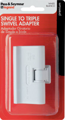 Pass & Seymour 69WBPCC5 Adapter, 2 -Pole, 15 A, 125 V, 3 -Outlet, NEMA: NEMA 1-15R, White