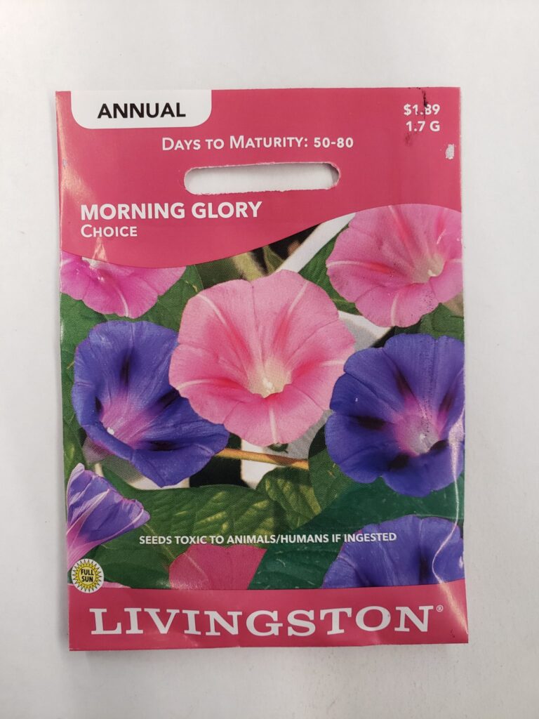 Y1270 Choice Mixture Morning Glory Seed, Summer to Fall Bloom, Dark Blue/Pink/Rose Bloom, 1.7 g Pack