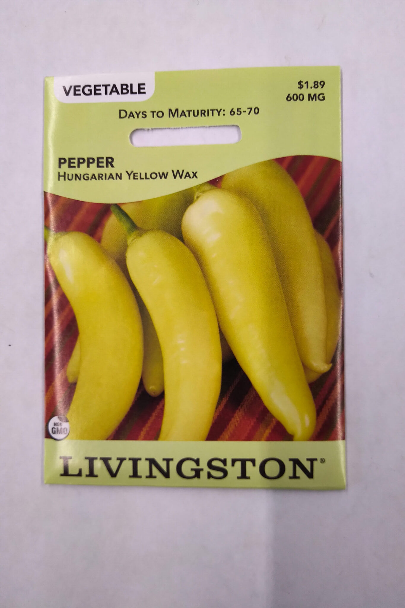 Y4585 Hungarian Yellow Wax Pepper Seed, Pepper, 600 mg Pack