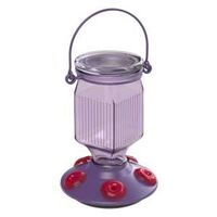 9101-2 Bird Feeder, Top-Fill, 16 oz, Nectar, 5-Port/Perch, Glass/Plastic, Lavender, 7-3/4 in H, 5.25 in L, 5.25 in W