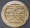 V103ST24CD Louvered Vent with Texas Star, Round, Cedar