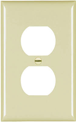 TPJ8ICC70 Outlet Wallplate, 3-3/4 in L, 3-1/2 in W, 1 -Gang, Nylon, Ivory