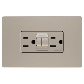 Pass & Seymour radiant 1597NTLTRNICC4 GFCI Outlet, 125 V, 15 A, NEMA: NEMA 5-15R, Back and Side Wiring, Nickel