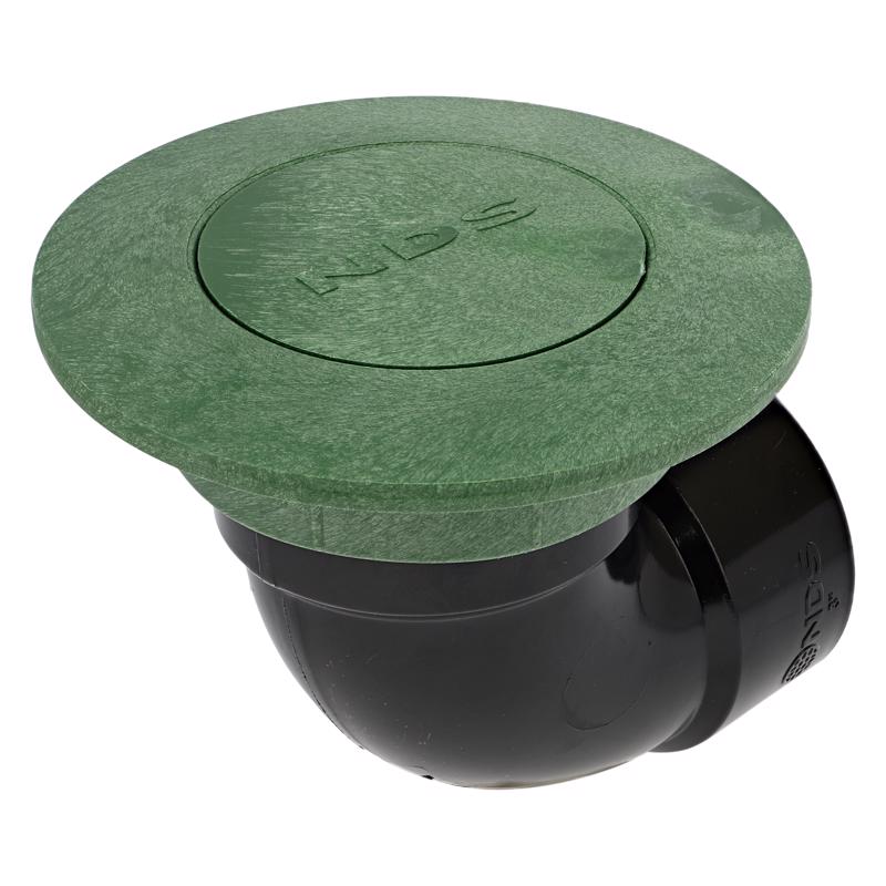 322G Pop-Up Drainage Emitter with Elbow, 3 in Connection, Plastic, Green