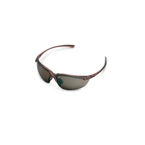 7010 884 0331 Ultra-Flex Safety Glasses, Scratch-Resistant Lens, Plastic Frame, Smoke Lens, Black Frame, Polycarbonate Lens