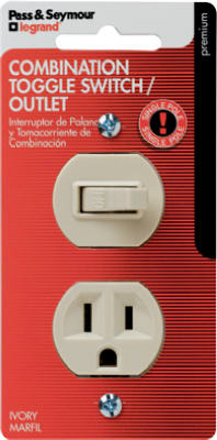 Pass & Seymour 691ICCC5 Toggle Switch, 1 -Pole, 15 A, 120/125 V, Ivory