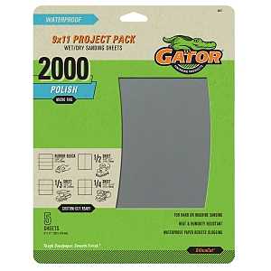 4047 Sanding Sheet, 11 in L, 9 in W, Fine, 2000 Grit