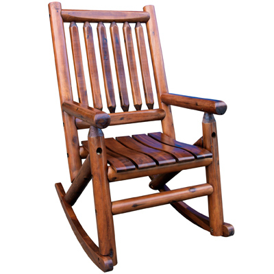 Amber-Log TX 36000 Single Porch Rocker, 26.35 in OAW, 37.4 in OAD, 46.45 in OAH, Wood