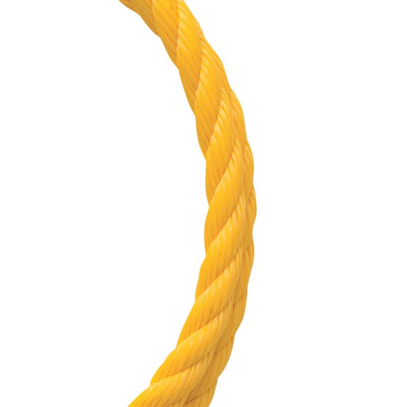 5000836 Rope, 100 ft L, 1/4 in, 113 lb Working Load, Polypropylene, Yellow