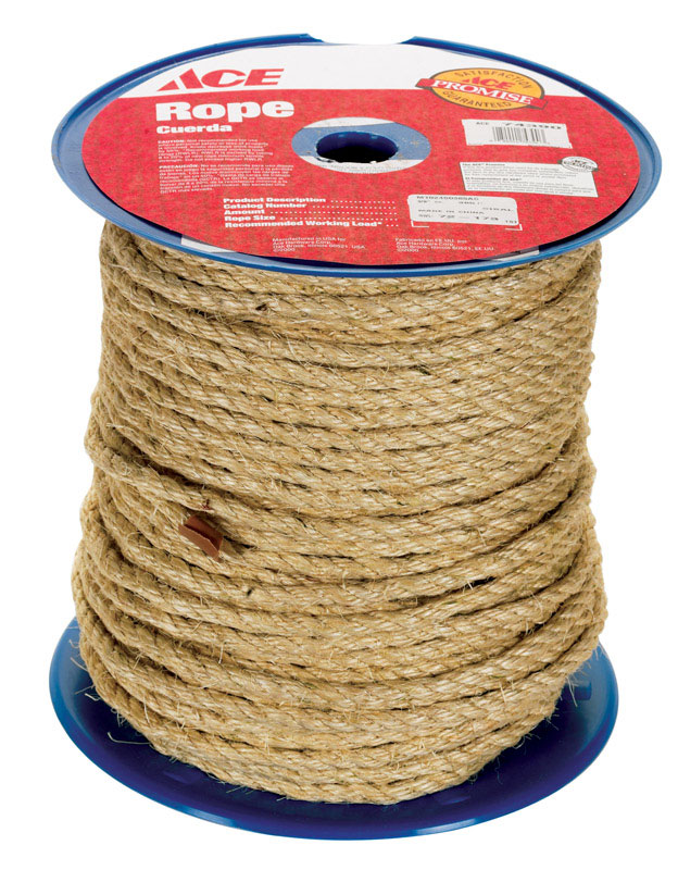 5301245 Rope, 400 ft L, 3/8 in, Sisal, Natural