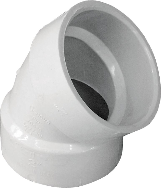 05886H Pipe Elbow, 2 in, Hub, 45 deg Angle, PVC, SCH 40 Schedule
