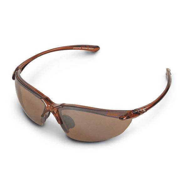7010 884 0330 Ultra-Flex Safety Glasses, Scratch-Resistant Lens, Plastic Frame, Polycarbonate Lens, Brown Frame