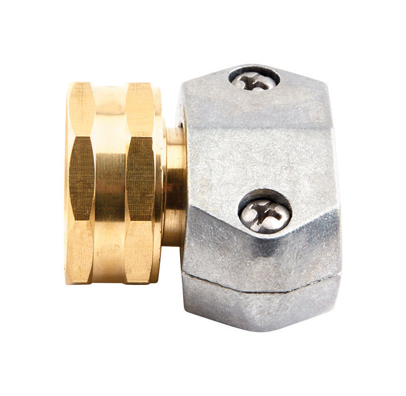801014-1003 Female Clamp Coupling, 5/8 x 3/4 in, Brass/Zinc, For: Rubber or Plastic Hose