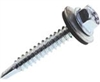 112W1 Screw, #10 to #16 Thread, 1-1/2 in L, Washer Head, Hex Drive, Chisel Point, Steel, Galvanized, 95 PK