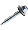 112M5 Screw, #12 to #14 Thread, 1-1/2 in L, Washer Head, Hex Drive, Self-Drilling Point, Steel, Galvanized