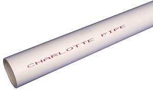 PVC 20010 0600 Pipe, 1 in, 10 ft L, SDR 21 Schedule, PVC