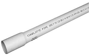 PVC 20010B 0600 Pipe, 1 in, 20 ft L, SDR 21 Schedule, PVC