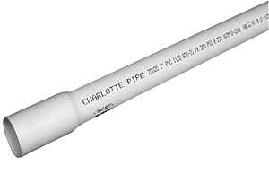 PVC 23155B 0800 Pipe, 1/2 in, 20 ft L, SDR 13.5 Schedule, PVC