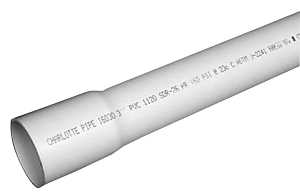 PVC 16012B 0600 Pipe, 1-1/4 in, 20 ft L, SDR 26 Schedule, PVC