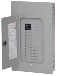 BRP20B100 Load Center, 48-Pole, 100 A, 20-Space, 40-Circuit, Main Breaker, Plug-On Neutral, Type BR