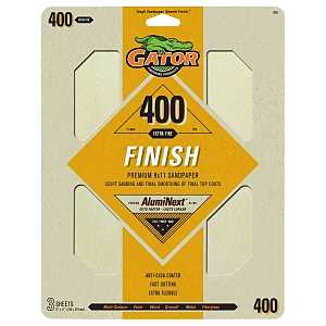 7268 Premium Sandpaper, 9 in W, 11 in L, 400 Grit, Fine, Latex Backing