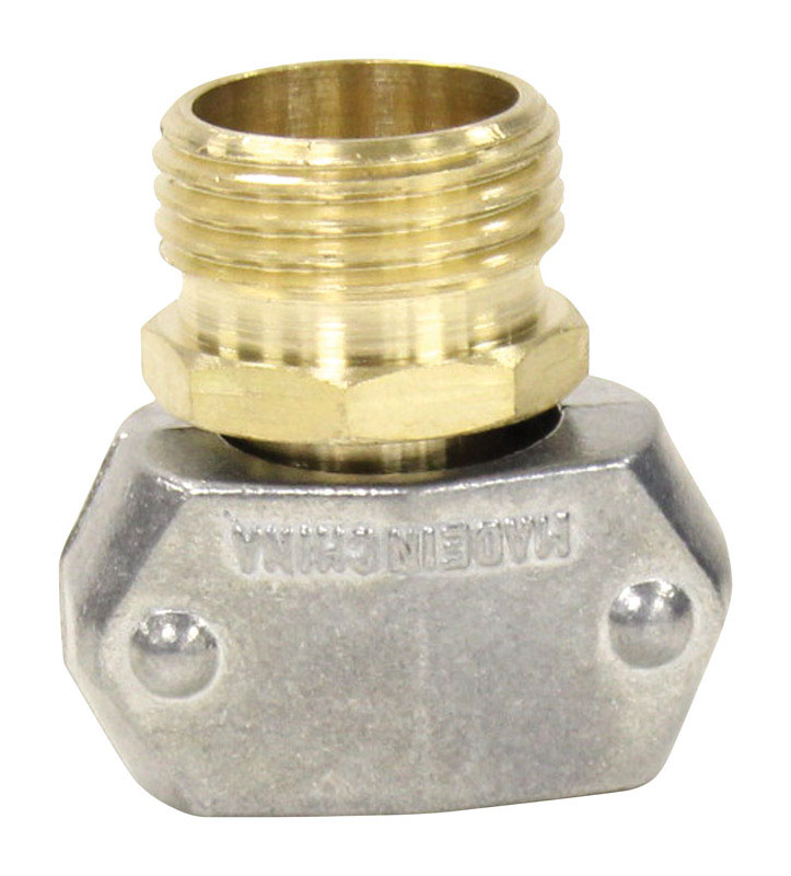 801324-1001 Coupling Male, Male, Brass/Zinc, For: 5/8 in or 3/4 in Hose
