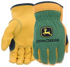 JD00008-XL Driver Gloves Men's, XL, Reinforced Thumb, Shirred Elastic Cuff, Deerskin Leather/Spandex