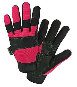 JD90015/WML All-Purpose Winter Gloves, Women's, L, Hook and Loop Cuff, Foam/Spandex, Black/Pink