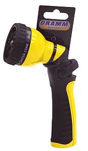 DRAMM 24503 9-Pattern Hose Nozzle, TPE/Zinc, Yellow