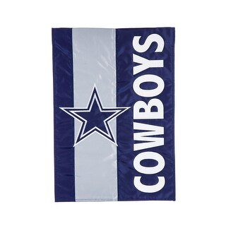 Team Sports America 16SF3808 Garden Flag, 18 in L, 12-1/2 in W, Embroidered, COWBOYS, Nylon