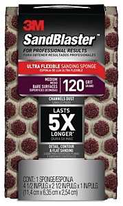 20908-120-UFS Sanding Sponge, 4-1/2 in L, 2-1/2 in W, 60 Grit, Coarse, Aluminum Oxide Abrasive