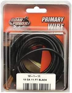 55671333 Primary Wire, 12 ga Wire, 60 VDC, Copper Conductor, Black Sheath, 11 ft L