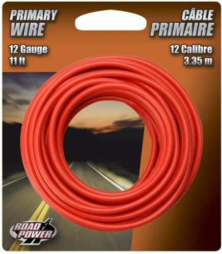 55671533 Primary Wire, 12 ga Wire, 60 VDC, Copper Conductor, Red Sheath, 11 ft L