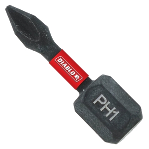 DPH11P2 Screwdriver Insert Bit, #1 Drive, Phillips Drive, 1 in L, 2/PK