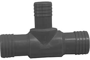 UPPRT-121210 Reducing Pipe Tee, 1-1/4 x 3/4 x 1-1/4 in, Insert, Polyethylene