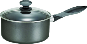 MIR-A7972384M Non-Stick Sauce Pan with Lid, 2 qt Capacity, Aluminum, Thumb Rest Handle