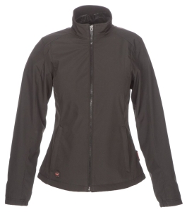 MWJ19W08-01-02 Heated Jacket, S, Polyester, Black, Stand-Up Collar, Zip Closure