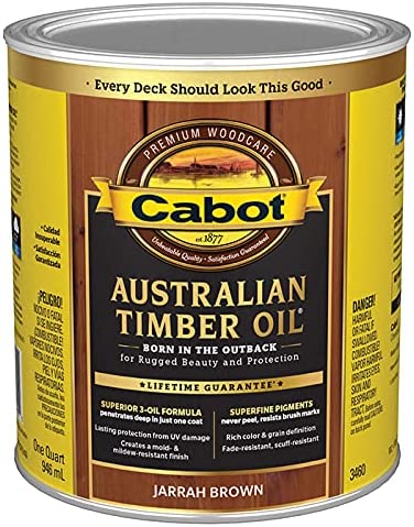 3400 Series 140.0003460.005 Australian Timber Oil, Jarrah Brown, Liquid, 1 qt