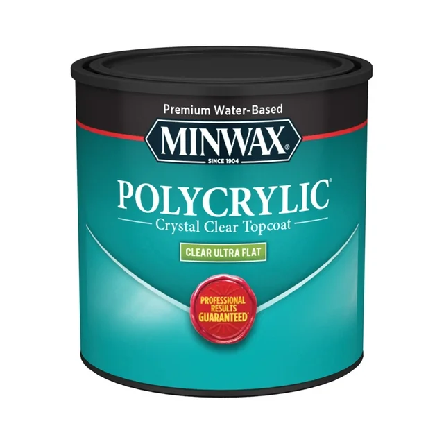 Polycrylic 211114444 Waterbased Polyurethane, Ultra Flat, Liquid, 0.5 pt