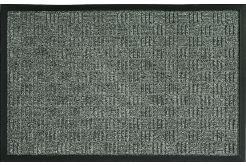 58775 Floor Mat, 30 in L, 18 in W, Parquet Pattern, Olefin Surface, Gray