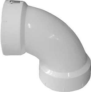 192252L Sanitary Pipe Elbow, 2 in, Hub, 90 deg Angle, PVC, White