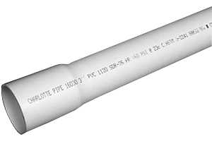 PVC 16020B 0600 Pipe, 2 in, 20 ft L, PVC, White