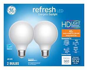 47659 LED Bulb, Globe, 350 Lumens, 4.5 W, G25 Lamp, 40 W Equivalent, E26 Lamp Base, Dimmable, Daylight