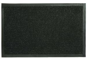 27389 Floor Mat, 36 in L, 21 in W, Jumbo Dual Rib Pattern, Polypropylene Surface, Charcoal Black